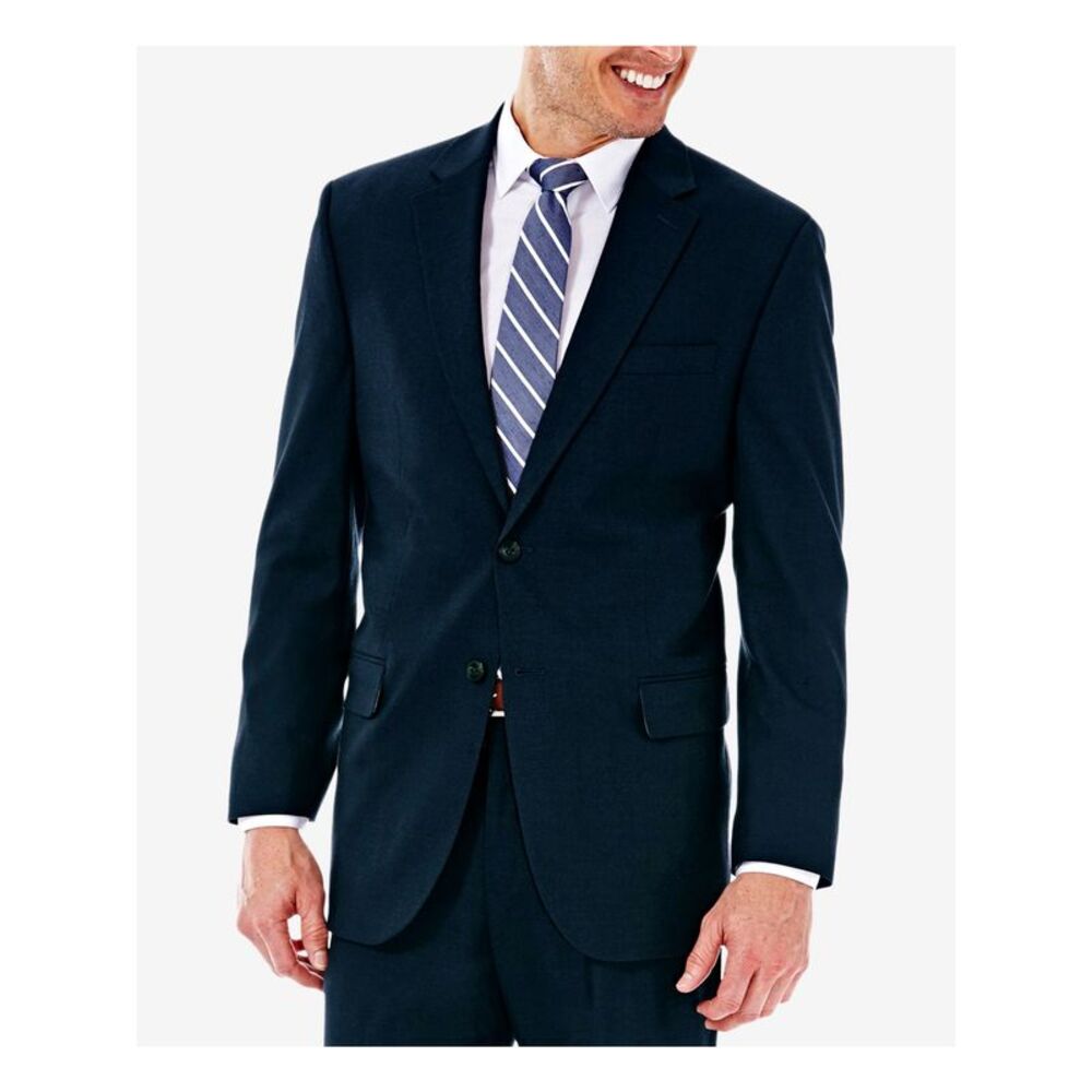 NWT J.M. HAGGER Mens Navy Single Breasted, Heather Sport Coat 42R